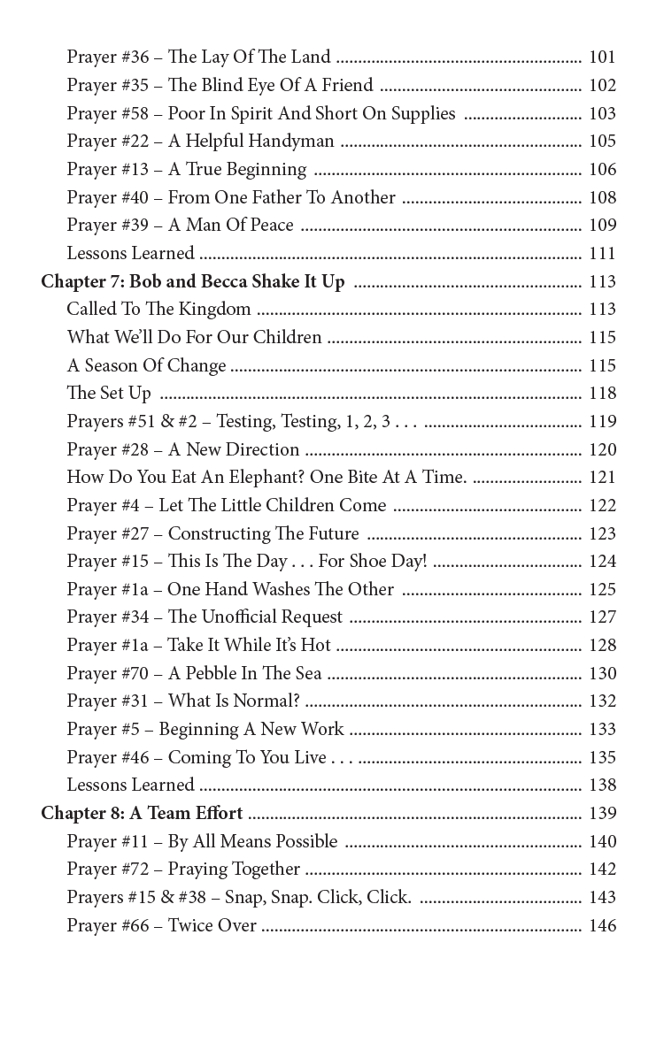 Table of Contents for the Prayers of Many - 3
