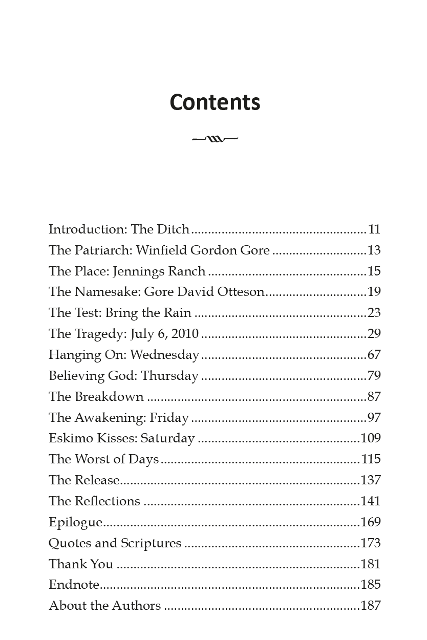Table of Contents of Giving Up Gore, 2nd edition
