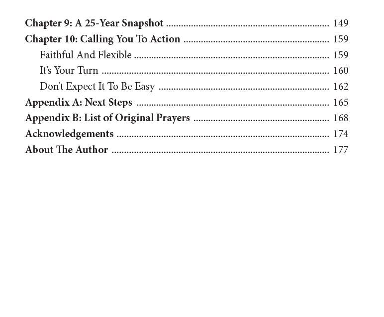 Table of Contents for the Prayers of Many - 4